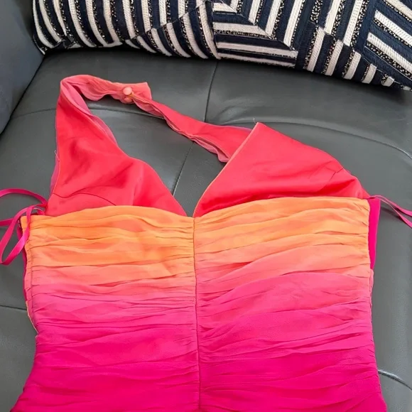 Cache Halter Top in Pink and Orange Ombre 100% silk - Picture 8 of 13